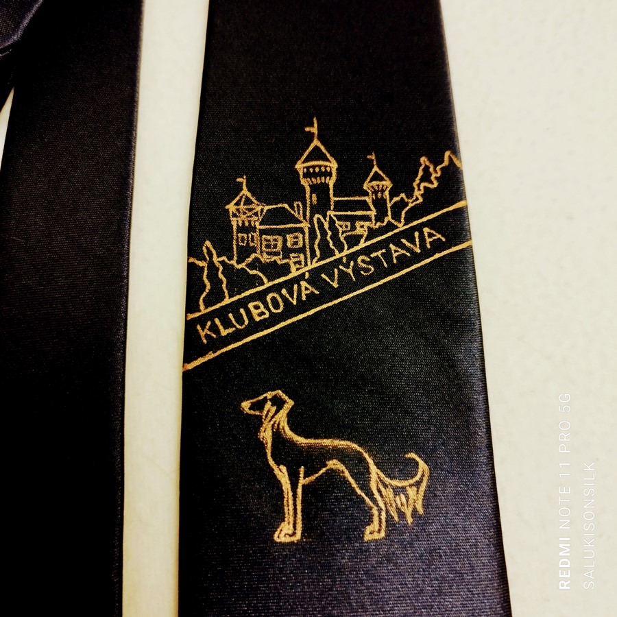 Salukis on silk, kravaty, scarf with saluki (1)